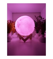 3D Led Pembe dolunay gece lambası