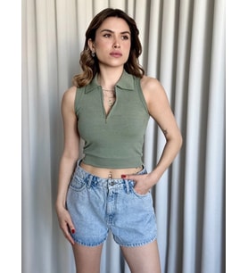 Kısa fermuarlı crop