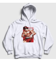 Presmono Unisex Beyaz Strong V2 Anime Hanma Baki Kapüşonlu Sweatshirt 319277tt