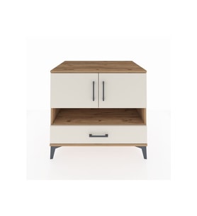 Kronos Şifonyer 3 Raflı Tek Çekmeceli 2 Kapaklı 88x59x80 Çam-Aytaşı