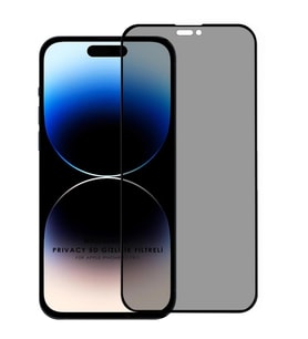 Microsonic Apple iPhone 15 Pro Privacy 5D Gizlilik Filtreli Cam Ekran Koruyucu Siyah