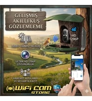 4G Kuş Yemleme İzleme Ve Kayıt Kamerası Solar Panelli (Kamuflaj-Antrasıt)
