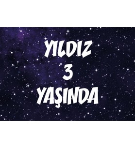 Yıldız Temalı Doğum günü Aifşi 70x100 cm