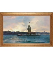 EV İŞYERİ OFİS İÇİN ALTIN ÇERÇEVELİ PASPARTULU TABLO S99