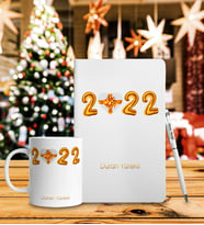 Yılbaşı İçin Kişiye Özel Defter Kalem & Kupa Hediye Seti