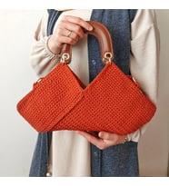 El Yapımı Kayık Çanta,  Tığ işi Şık Omuz Çantaları.,Kemzey Handmade Çanta (Taba)