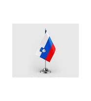 Slovenya Devleti Tekli Saten Masa Bayrağı Seti