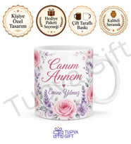 Anneler Günü Hediyesi İsme Özel Baskılı Kupa Bardak Sublimation Anne Hediye
