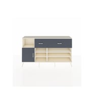 Arges Konsol 6 Raflı 2 Çekmeceli Tek Kapaklı  176x30x99 Aytaşı-Antrasit