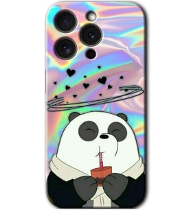 İphone 15 Pro Max Kılıf HD Desen Baskılı Kılıf - Milkshake Panda