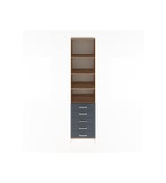 Hyperion Dolap 4 Raflı 5 Çekmeceli 60x44x243 Çam-Antrasit