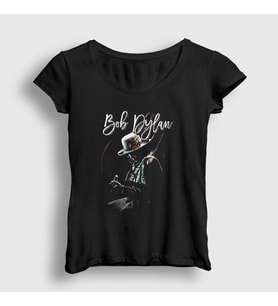 Presmono Kadın Siyah Unreleased Bob Dylan T-Shirt 301611tt