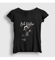Presmono Kadın Siyah Unreleased Bob Dylan T-Shirt 301611tt