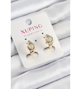 Xuping Zirkon Taşlı Kalp Model Gold Renk Kadın Küpe TJ-BKP10840