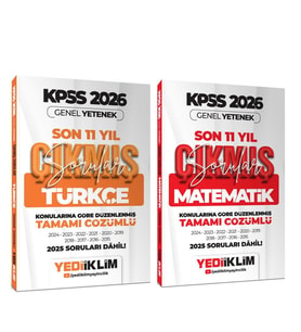 Yediiklim 2026 KPSS Lisans Matematik ve Türkçe Konularına Göre Son 11 Yıl Çıkmış Sorular Seti 2 Kitap