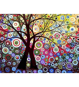 Dilek Ağacı Sayılarla Boyama Seti 40x50 cm (Tuvale Gerili)