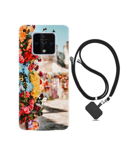 Camon 16 Premier Kılıf Silikon Ipli Boyun Askılı Desenli Gerçek Çiçekler 1743