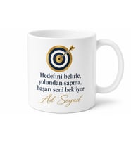 Hedef Odaklı Kişiye Özel İsimli Baskılı Kupa Bardak Başarı Hediyesi