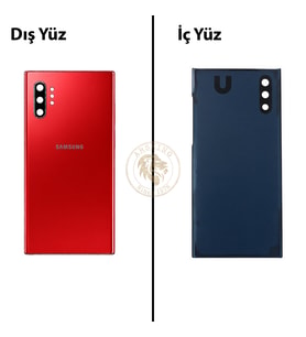 Samsung Note 10 Plus Kırmızı Arka Pil Kapağı Batarya Kapağı Lazer Kesim Back Cover