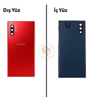 Samsung Note 10 Plus Kırmızı Arka Pil Kapağı Batarya Kapağı Lazer Kesim Back Cover