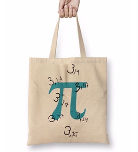 Pi Sayisi Mathematica Matematik Özel Tasarim Pi Günü Bez Çanta Uzun Saplı
