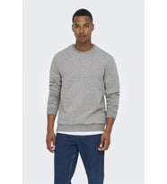 Only & Sons Ceres Life Basic Grey Erkek Sweatshirt - 22018683 (Gri Melanj - Lacivert)