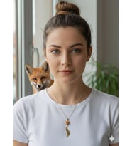 925 Ayar Tilki Kolye Kişiye Özel Kolye Doğum Taşlı Opal Tilki Kolye.rose.gold.rodaj tilki
