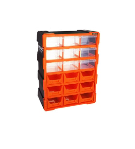 18Lİ 9 KAPALI+9 AÇIK MONOBLOCK AVADANLIK ÇEKMECE SETİ38.1X15.7X47.5CM (5343)
