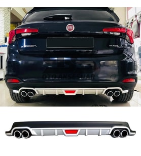 Fiat Egea HB Difüzör Arka Tampon Eki 4 Egzoz Çıkışlı Gri Tip