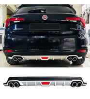 Fiat Egea HB Difüzör Arka Tampon Eki 4 Egzoz Çıkışlı Gri Tip