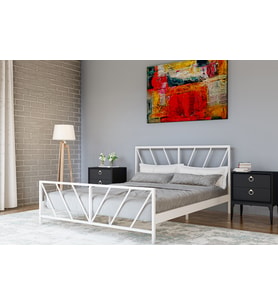 GM 227 GÖZDE BEYAZ ÇİFT KİŞİLİK KARYOLA 140X190