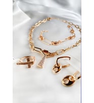 Pirinç Kolye Bileklik Yüzük Küpe 4’lü Set