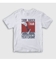 Presmono Unisex Çocuk Beyaz Think Harder Chess Satranç T-Shirt 341749tt
