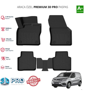 PROACE CİTY ARACA ÖZEL 3D PASPAS 2019 2020 2021 2022 2023 2024 2025