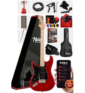 Midex RPH-31RD Solak Elektro Gitar Seti Maple Klavye Strat Kasa SSS Manyetik