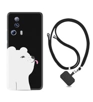 Xiaomi Mi 13 Lite Kılıf Silikon Boyun Askılı İpli Desenli Silikon Panda Sevimli 1738