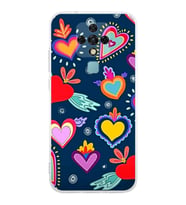PrintiFy Tecno Camon 16 ile Uyumlu 1mm Slim Fit Retro Renkler 3 Baskılı Şeffaf  Kılıf