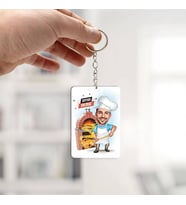Kişiye Özel Fırıncı Erkek Karikatürlü Anahtarlık