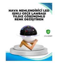 Mey İthalat® USB bağlantılı projektör ışıklı taşınabilir mini hava nemlendirici ve aroma difüzörü