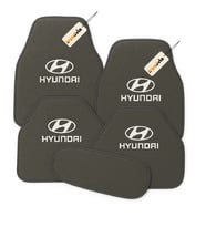 Hyundai Logolu 5 Parça Oto Halı Paspas Seti – Aracınıza Uygun, Şık ve Dayanıklı Zemin Koruyucu (Gri)