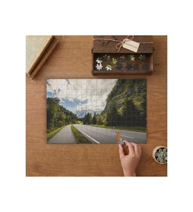 Dağların Arasındaki Yol- Doğa - Orman- Manzara Tasarımı 240 parça Ahşap Puzzle Ahşap Kutuda MP00195