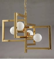 Erla Retro 4'lü Rustik Avize 3264-W24-3Q-KY (Gold)