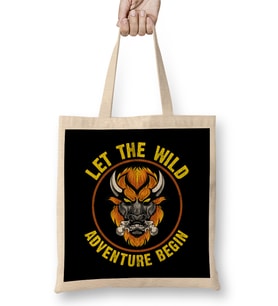 Let The Wild Adventure Begin Wild Bison Animal Bez Çanta Uzun Saplı