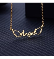 Kişiye Özel 925 Ayar Gümüş Şık Melek Kanat Tasarım Angel Kolye (Gold)