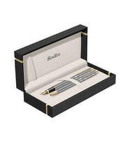 İsme Özel Scrikss 2'li Set Venus 722W Balıksırtı Desenli Gold Krom