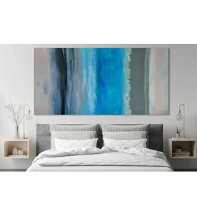 Tablolife Blue Grey Yağlı Boya Dokulu Tablo 75X100,Çerçeve;Gold