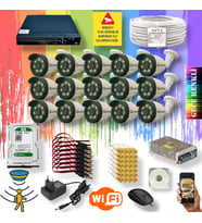 15 Kameralı Set - Gece Renkli Gösteren Hareket Algılayan 5 Mp Sony Lensli 1080p Full Hd Güvenlik Kamerası Seti 3908w