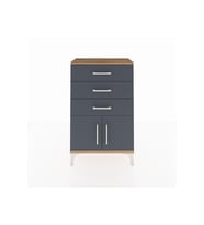 Arges Komodin 3 Çekmeceli 2 Kapaklı 60x30x96 Çam-Antrasit