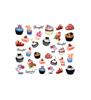 Tatlı Cupcakeler Serisi-5 Nail Art Tırnak Sticker