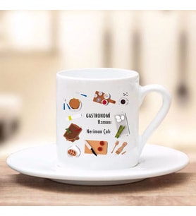 Gastronomi Uzmanı Türk Kahve Fincanı (Beyaz)